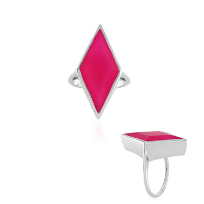 Anello in argento con Calcedonio Lampone (MONOSONO COLLECTION)