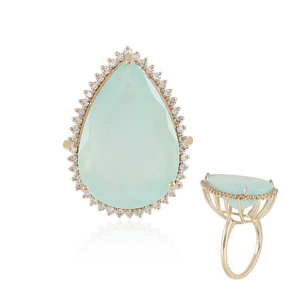 Anello in oro con Opale Paraiba (AMAYANI)