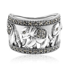 Anello in argento con Marcassite