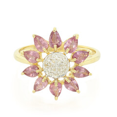 Anello in oro con Zaffiro Padparadscha (non riscaldato) (AMAYANI)