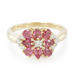 Anello in oro con Zaffiro Padparadscha (non riscaldato) (AMAYANI)