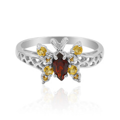 Anello in argento con Granato Mozambico