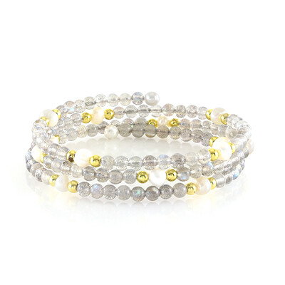 Bracciale in acciaio con Ematite Dorata (Riya)