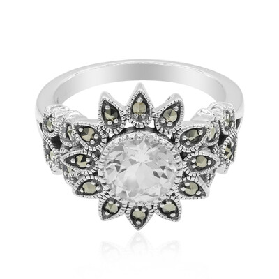 Anello in argento con Topazio Bianco