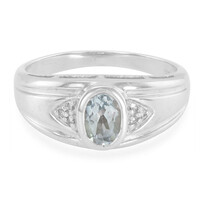 Anello da uomo in argento con Topazio Blu Cielo