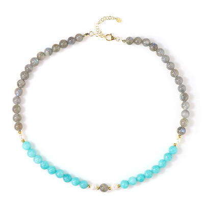 Collana in argento con Amazzonite (Riya)