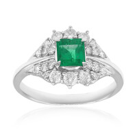 Anello in platino con Smeraldo Zambia AAA (CIRARI)