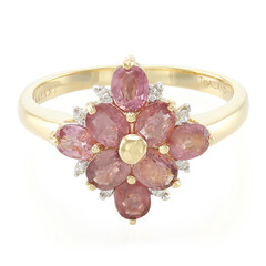 Anello in oro con Zaffiro Padparadscha (non riscaldato) (AMAYANI)