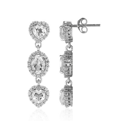 Orecchini in argento con Topazio Bianco