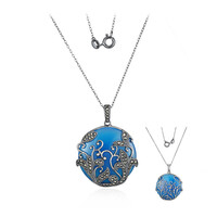 Collana in argento con Agata Blu