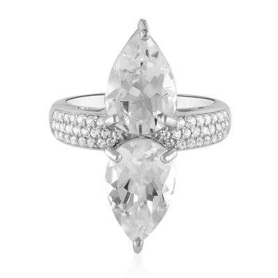 Anello in argento con Topazio Bianco