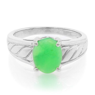 Anello in argento con Crisoprasio Imperiale