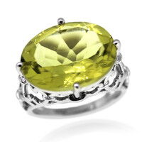 Anello in argento con Quarzo Ouro Verde