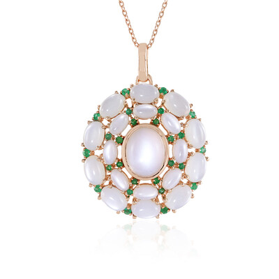 Collana in argento con Pietra di Luna Bianca (KM by Juwelo)