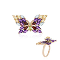 Anello in argento con Ametista Zambiana