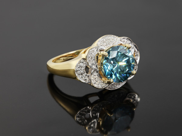 anello oro diamante blu vs2