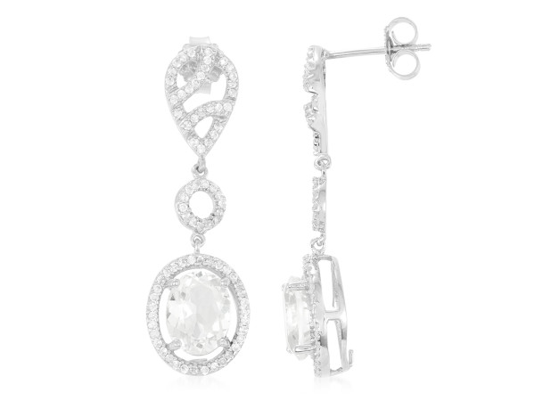 Orecchini in Argento con Topazio Bianco 